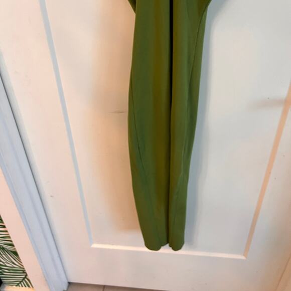 Zara Olive Green Plunging Sleeveless Bodycon Dress Size Small - Picture 4 of 7